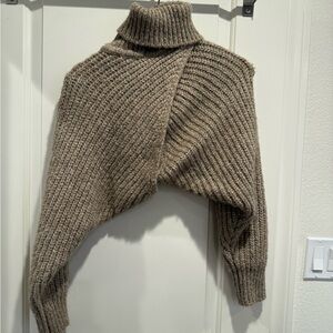 Zara Taupe Cowl Neck Sweater